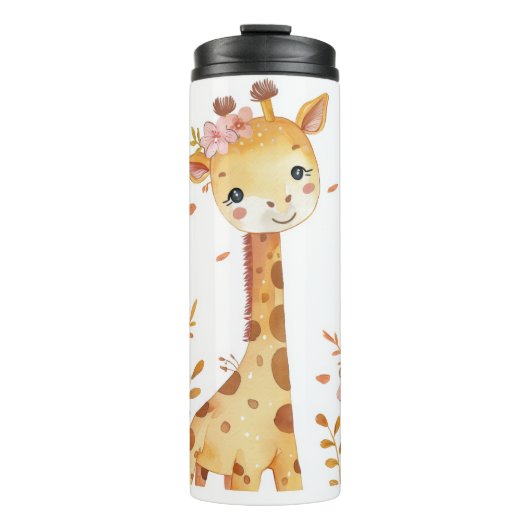 "Giraffe Print Plastic Thermosfles" Thermosbeker (Voorkant)