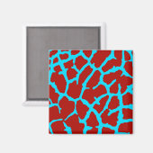 Giraffe Print Red Cyan Magneet (Voorkant / Achterkant)