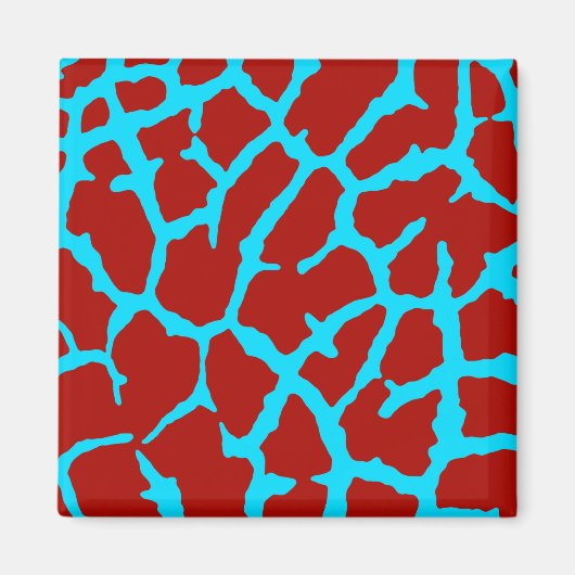 Giraffe Print Red Cyan Magneet (Voorkant)