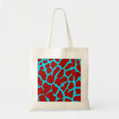 Giraffe Print Red Cyan Tote Bag (Voorkant)