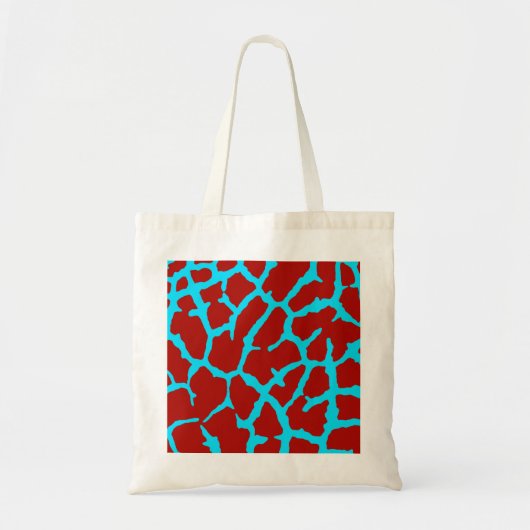 Giraffe Print Red Cyan Tote Bag (Voorkant)