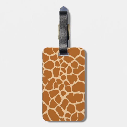 Giraffe Print Reizen Bagagelabel (Achterkant verticaal)