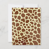 Giraffe print & roze uitnodiging op feestdag (Achterkant)