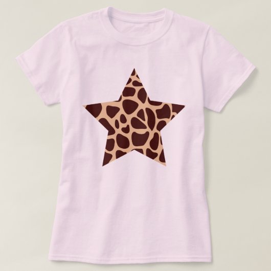 Giraffe Print Star T-shirt (Design voorkant)