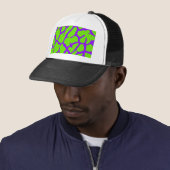 Giraffe Print Violet Green Trucker Pet (In situ)