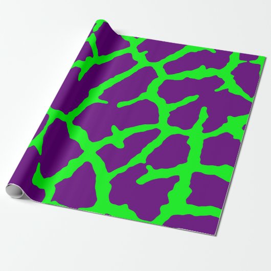 Giraffe Print Wine Limoen Cadeaupapier (Uitgerold)