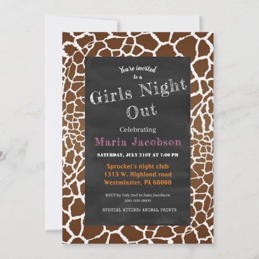 Giraffe printkarton kaart (Voorkant)