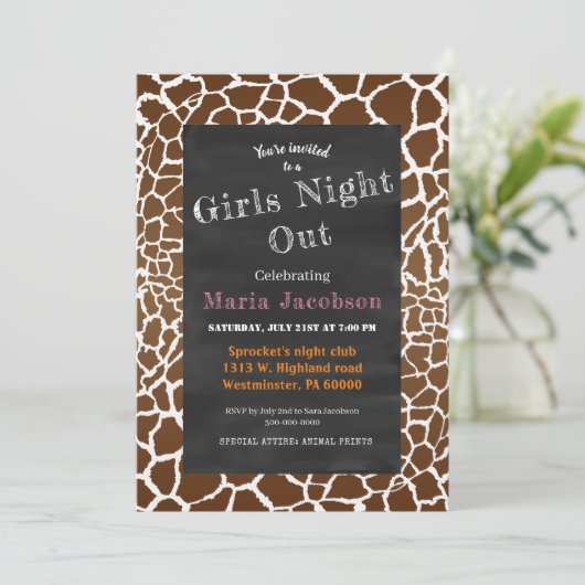 Giraffe printkarton kaart (Staand voorkant)