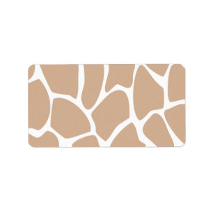 Giraffe printpatroon in beige. etiket