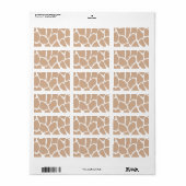 Giraffe printpatroon in beige. etiket (Full Sheet)
