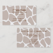 Giraffe printpatroon in bruin. visitekaartje (Voorkant / Achterkant)
