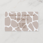 Giraffe printpatroon in bruin. visitekaartje (Achterkant)