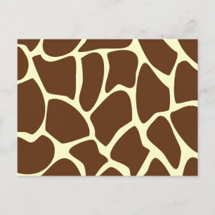 Giraffe printpatroon in donkerbruin. briefkaart