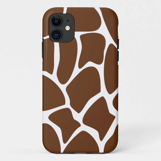 Giraffe printpatroon in donkerbruin. Case-Mate iPhone case (Achterkant)