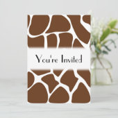 Giraffe printpatroon in donkerbruin. kaart (Staand voorkant)