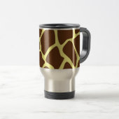 Giraffe printpatroon in donkerbruin. reisbeker (Voorkant rechts)