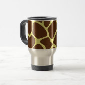 Giraffe printpatroon in donkerbruin. reisbeker (Voorkant links)