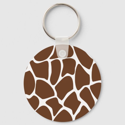Giraffe printpatroon in donkerbruin. sleutelhanger (Voorkant)