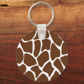 Giraffe printpatroon in donkerbruin. sleutelhanger (Voorkant)