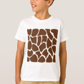Giraffe printpatroon in donkerbruin. t-shirt (Voorkant)