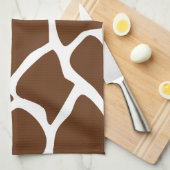 Giraffe printpatroon in donkerbruin. theedoek (Quarter Fold)