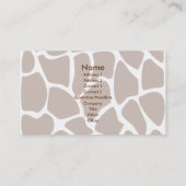 Giraffe printpatroon in donkerbruin. visitekaartje (Achterkant)