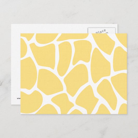 Giraffe printpatroon in geel. briefkaart (Voorkant / Achterkant)