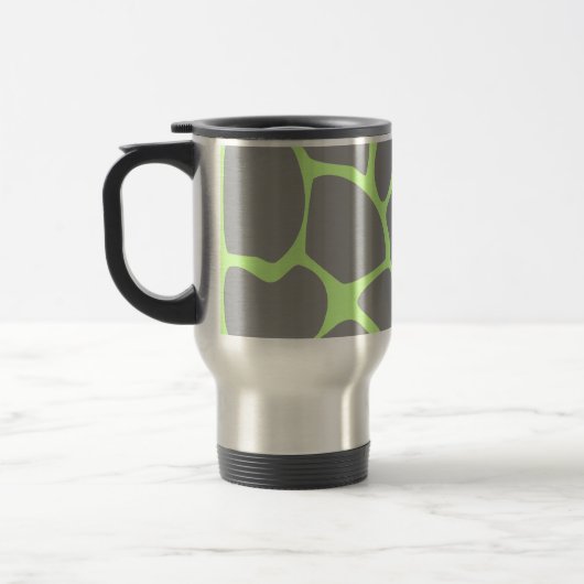Giraffe printpatroon in grijs. reisbeker (Links)