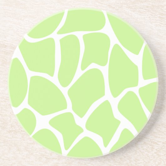 Giraffe printpatroon in Light Lime Green. Zandsteen Onderzetter (Voorkant)