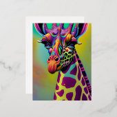 Giraffe Psychedelic Fantasy Character Portret Folie Feestdagen Briefkaart (Voorkant / Achterkant)