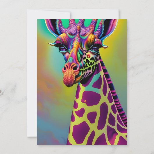 Giraffe Psychedelic Fantasy Character Portret Kaart (Voorkant)