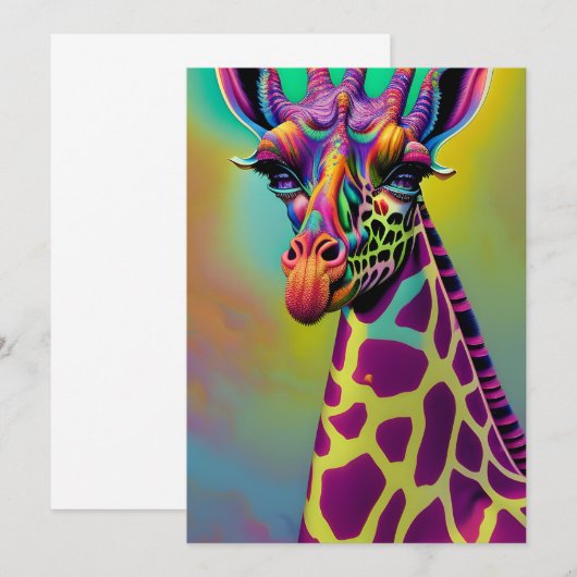 Giraffe Psychedelic Fantasy Character Portret Kaart