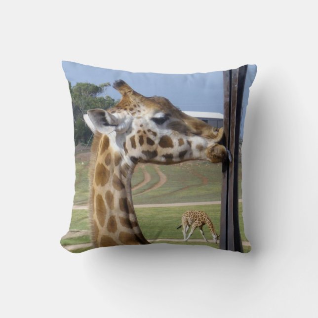 Giraffe Pucker up Kisses Kussen (Voorkant)
