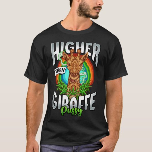 Giraffe Pussy Funny Stoner Weed Classic T-Shirt (Voorkant)