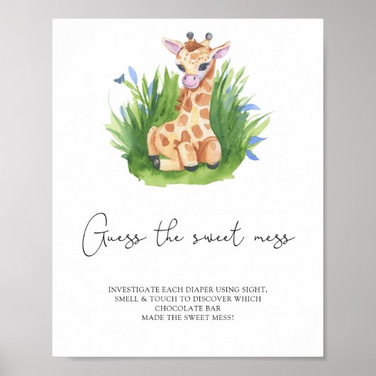 Giraffe - raad de zoete rommel spel poster (Voorkant)