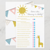 Giraffe raad eens wie, mama of papa Baby shower Ga (Voorkant / Achterkant)