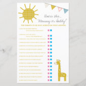 Giraffe raad eens wie, mama of papa Baby shower Ga (Voorkant)