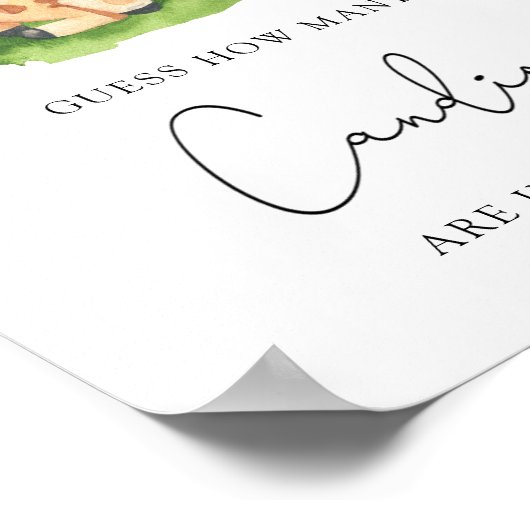 Giraffe - Raad hoeveel snoepjes Poster (Hoek)