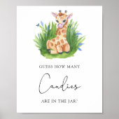 Giraffe - Raad hoeveel snoepjes Poster (Voorkant)