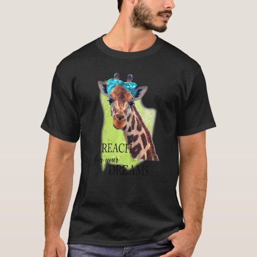 Giraffe Reach voor uw droombeeld Inspirerend T-shirt (Voorkant)