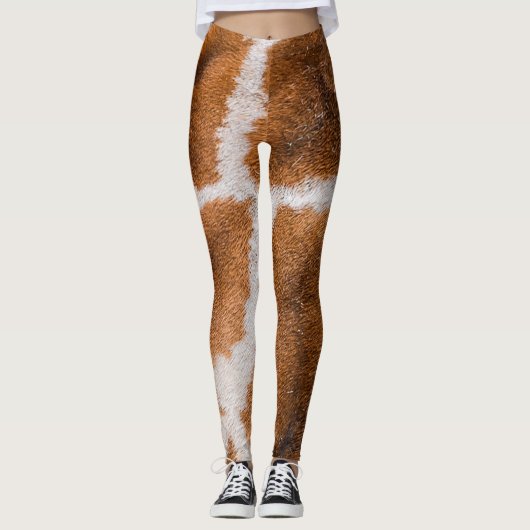 Giraffe: Realistische dierlijke textuur Leggings (Voorkant)