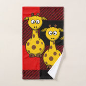 Giraffe Red Black Pset Bathroom-handdoekjes Bad Handdoek (Handdoek)