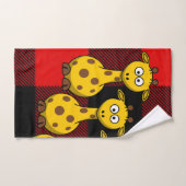 Giraffe Red Black Pset Bathroom-handdoekjes Bad Handdoek (Handdoek)