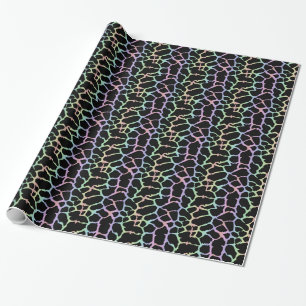 Giraffe, regenboog en zwart ontwerp cadeaupapier