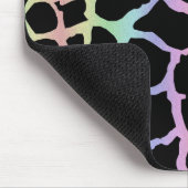 Giraffe, regenboog en zwart ontwerp muismat (Hoek)