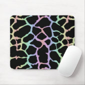 Giraffe, regenboog en zwart ontwerp muismat (Met muis)