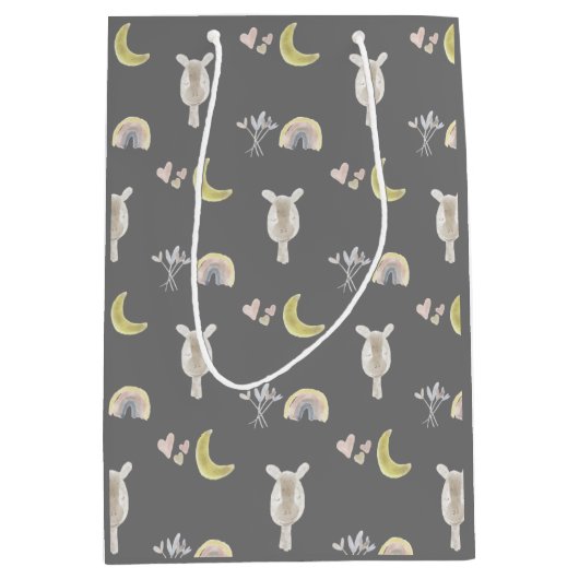 Giraffe & Regenboog Gift Bag Medium Cadeauzakje (Voorkant)