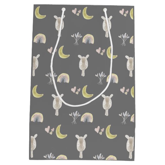 Giraffe & Regenboog Gift Bag Medium Cadeauzakje (Achterkant)