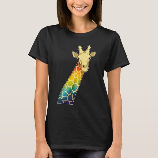 Giraffe regenboog t-shirt (Voorkant)