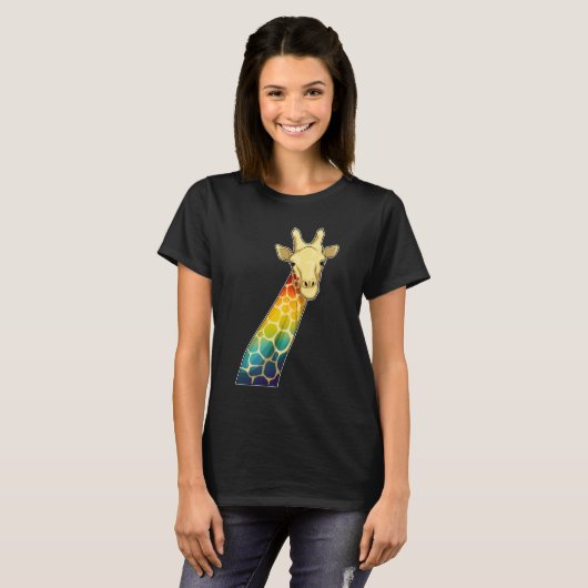 Giraffe regenboog t-shirt (Voorkant volledig)